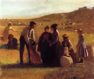 Cranberry Pickers by Eastman Johnson Oil Painting