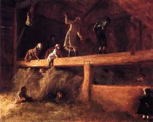 In the Hayloft by Eastman Johnson Oil Painting