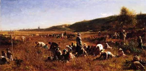 The Cranberry Harvest, Island of Nantucket by Eastman Johnson Oil Painting