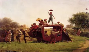The Old Stage Coach by Eastman Johnson Oil Painting