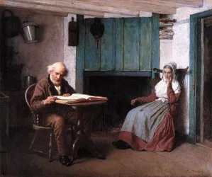 Thy Word is a Lamp unto My Feet and a Light unto My Path by Eastman Johnson Oil Painting