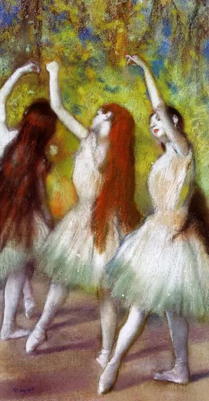 Dancers in Green by Edgar Degas Oil Painting