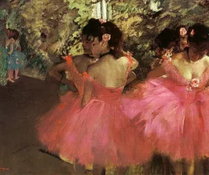 Dancers in Pink Oil painting by Edgar Degas