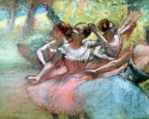 Four Ballerinas on the Stage by Edgar Degas Oil Painting