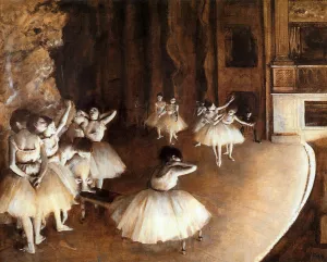 The Ballet Rehearsal on Stage by Edgar Degas Oil Painting