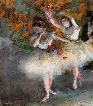 Two Dancers Entering the Stage by Edgar Degas Oil Painting