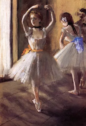 Two Dancers in the Studio also known as Dance School by Edgar Degas Oil Painting