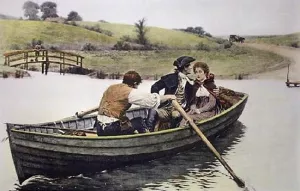 Charles Henry Gifford - A Stem Chase by Edmund Blair Leighton Oil Painting