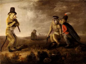 Before The Monkey Duel by Edmund Bristow Oil Painting