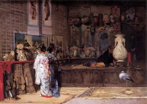 At the Japanese Market by Edouard Castres Oil Painting