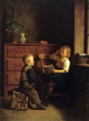 A Good Story by Edouard Frere Oil Painting