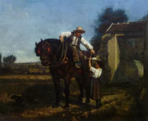 The Ploughmans Lunch by Edouard Frere Oil Painting