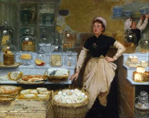 The Cheese Vendor by Edouard-Jean Dambourgez Oil Painting
