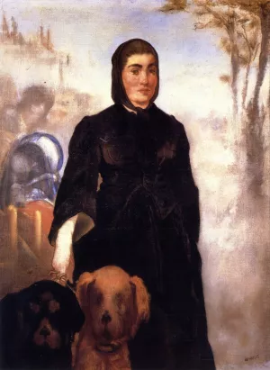 A Woman with Dogs by Edouard Manet Oil Painting