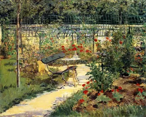 The Bench also known as My Garden by Edouard Manet Oil Painting
