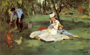 The Monet Family in the Garden by Edouard Manet Oil Painting