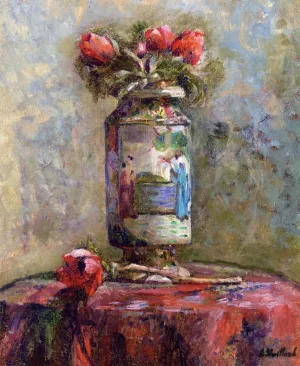 Anemones in a Chinese Vase Oil painting by Edouard Vuillard