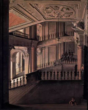 Staircase in the Berlin Palace by Eduard Gaertner Oil Painting
