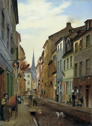 The Parochialstrasse in Berlin by Eduard Gaertner Oil Painting