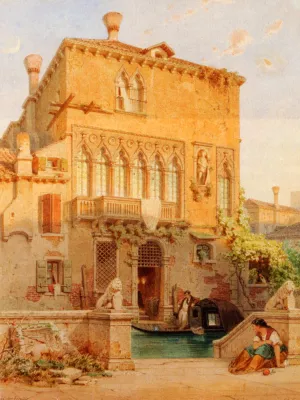 Haus Der Familie Moro-Othello, Venice by Eduard Gerhardt Oil Painting