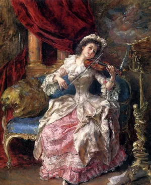 A Musical Afternoon Oil painting by Eduardo Leon Garrido
