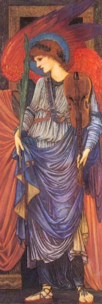 A Musical Angel Oil painting by Edward Burne-Jones