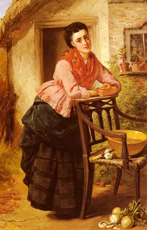 A Rest From Labour by Edward Charles Barnes Oil Painting