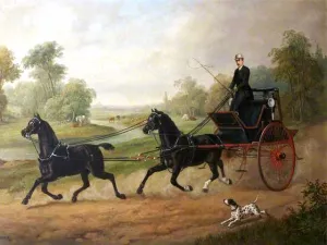 Driving His Tandem by Edward Herberte Oil Painting