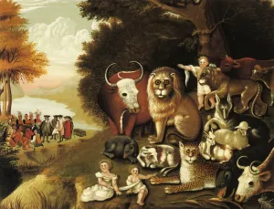 A Peaceable Kingdom by Edward Hicks Oil Painting