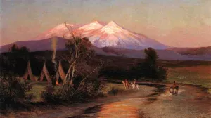 Sierra Blanca at Sunset Looking East from Palmilia, New Mexico by Edward Hill Oil Painting
