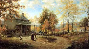 An October Day also known as Cragsmoor Post Office by Edward Lamson Henry Oil Painting