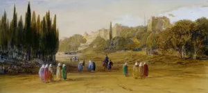 Walls of Constantinople by Edward Lear Oil Painting