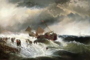 Shipwreck by Edward Moran Oil Painting