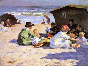 A Day at the Seashore by Edward Potthast Oil Painting