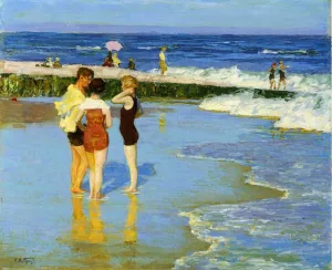 At Rockaway Beach by Edward Potthast Oil Painting