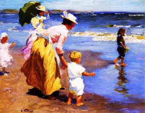 At the Beach by Edward Potthast Oil Painting