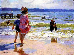 At the Seashore by Edward Potthast Oil Painting