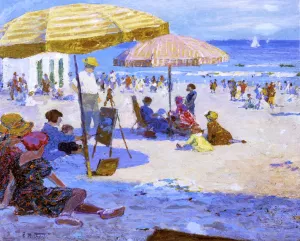 Umbrellas and the Sun by Edward Potthast Oil Painting