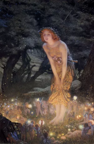 Midsummer Eve Oil painting by Edward Robert Hughes R.W.S.