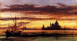 Sunset Sky, Salute And San Giorgio Maggiore' by Edward William Cooke Oil Painting