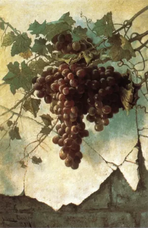 Grapes against a Mission Wall by Edwin Deakin Oil Painting