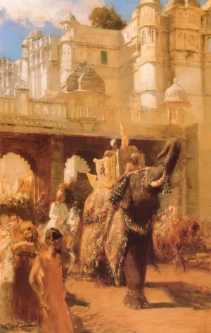 A Royal Procession by Edwin Lord Weeks Oil Painting