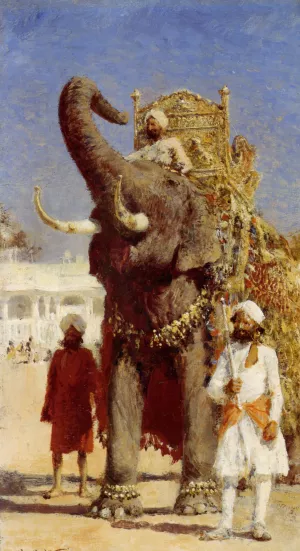 The Rajahs Elephant by Edwin Lord Weeks Oil Painting