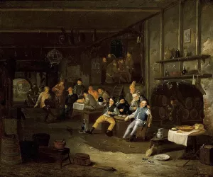 Interior of an Inn by Egbert Van Heemskerck The Younger Oil Painting