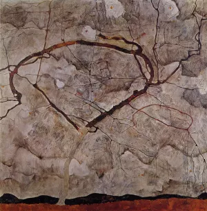Autumn Tree in Movement by Egon Schiele Oil Painting