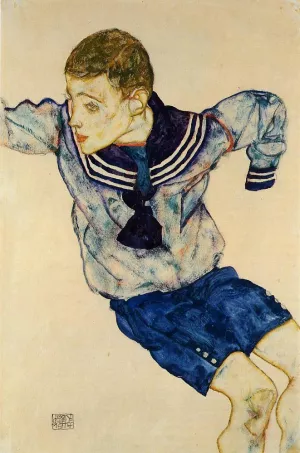 Boy in a Sailor Suit by Egon Schiele Oil Painting