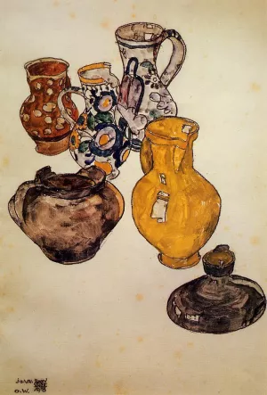 Ceramics by Egon Schiele Oil Painting
