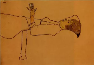 Clothed Woman, Reclining by Egon Schiele Oil Painting