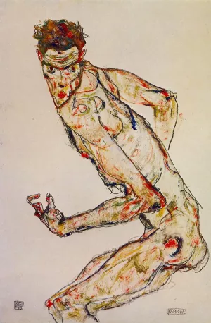 Fighter by Egon Schiele Oil Painting