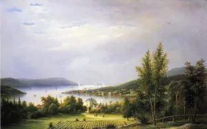 A Harbour Inlet by Ehrnfried Wahlqvist Oil Painting